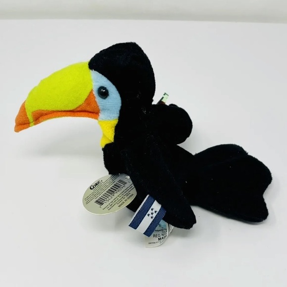 Vintage 1999 Coca-Cola International Honduras Toucan Bean Bag Plush With Tags - Picture 1 of 6